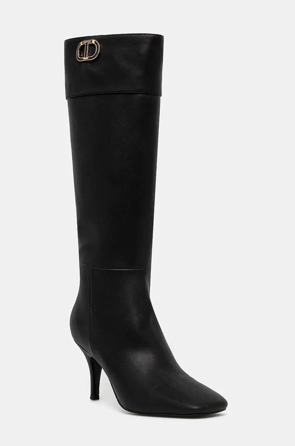 Twinset Čizme Twinset za žene, boja: crna, s tankom potpeticom, 242TGT030