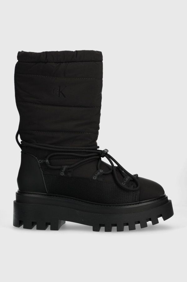 Calvin Klein Jeans Čizme za snijeg Calvin Klein Jeans FLATFORM SNOW BOOT NYLON WN boja: crna, YW0YW01146