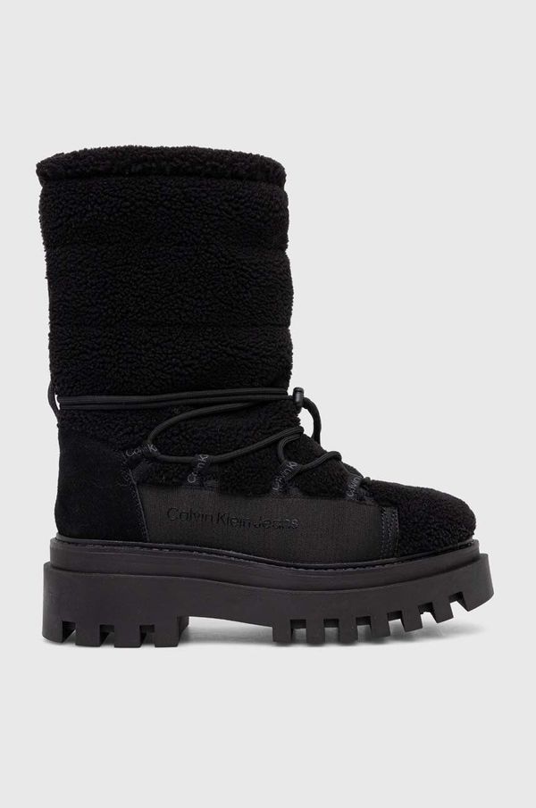 Calvin Klein Jeans Čizme za snijeg Calvin Klein Jeans FLATFORM SNOW BOOT SHERPA WN boja: crna, YW0YW01195