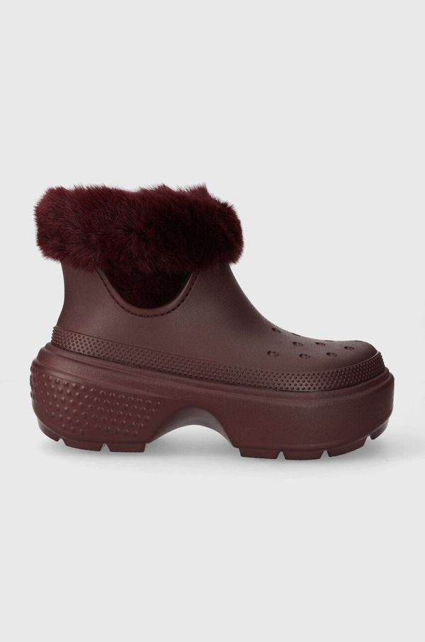 Crocs Čizme za snijeg Crocs Stomp Lined Boot boja: bordo, 208718