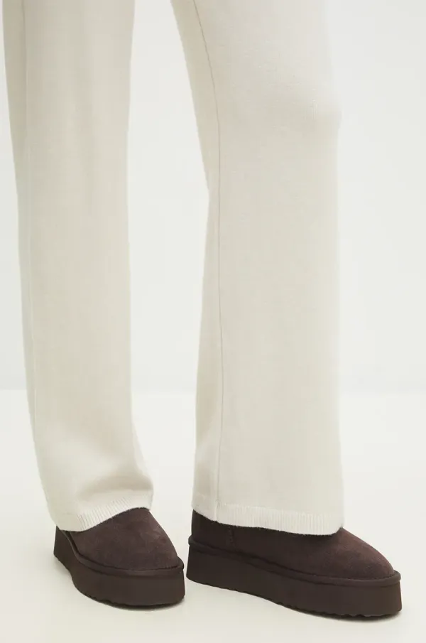 Answear Lab Čizme za snijeg od brušene kože Answear Lab boja: smeđa