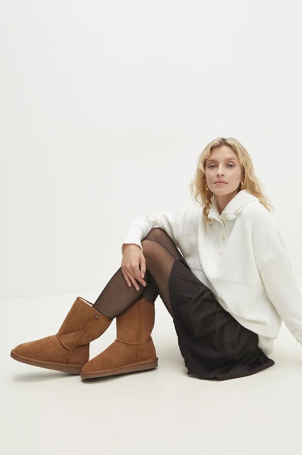 Answear Lab Čizme za snijeg od brušene kože Answear Lab boja: smeđa