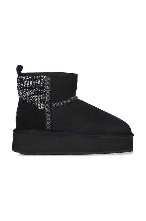 Emu Australia Čizme za snijeg od brušene kože Emu Australia Stinger Knit Flatform boja: crna, W13143.BLAK
