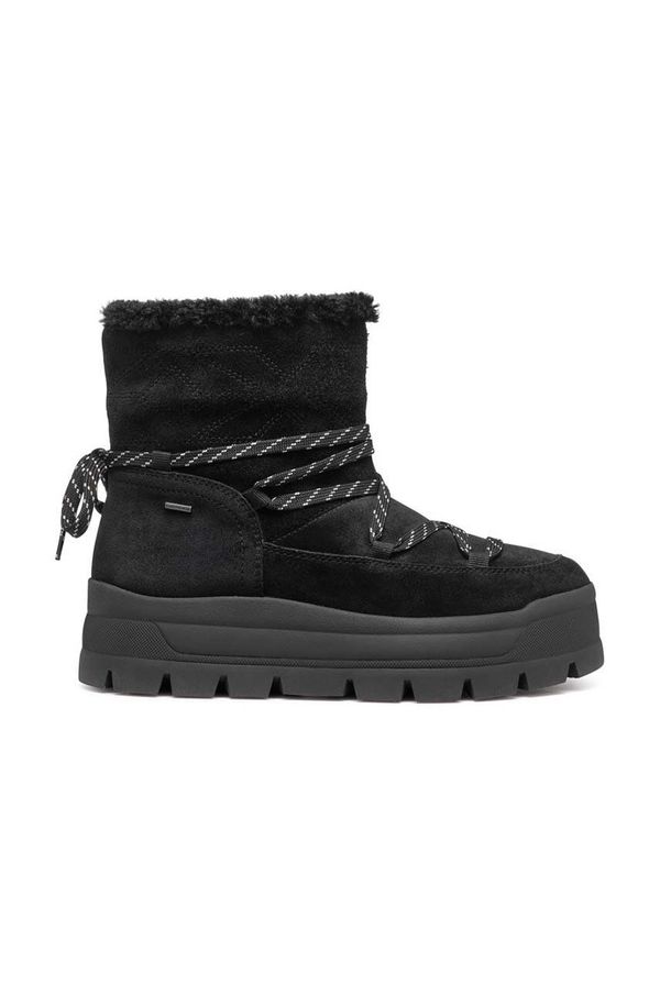 Geox Čizme za snijeg od brušene kože Geox D SPHERICA EC7.1 B A za žene, boja: crna, s platformom, s toplom podstavom, D46WSA 00022 C9999