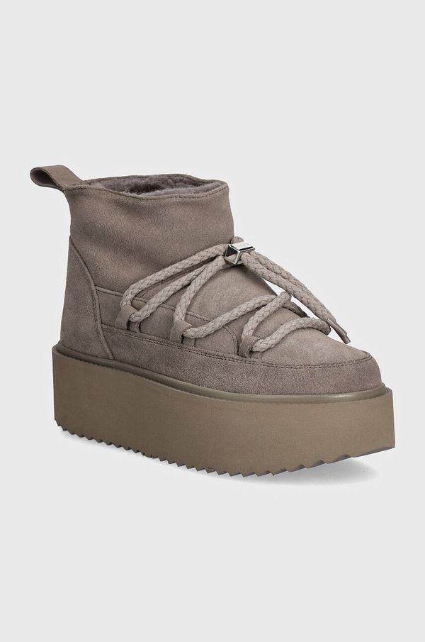 Inuikii Čizme za snijeg od brušene kože Inuikii Classic Low Platform boja: siva, 75204-004