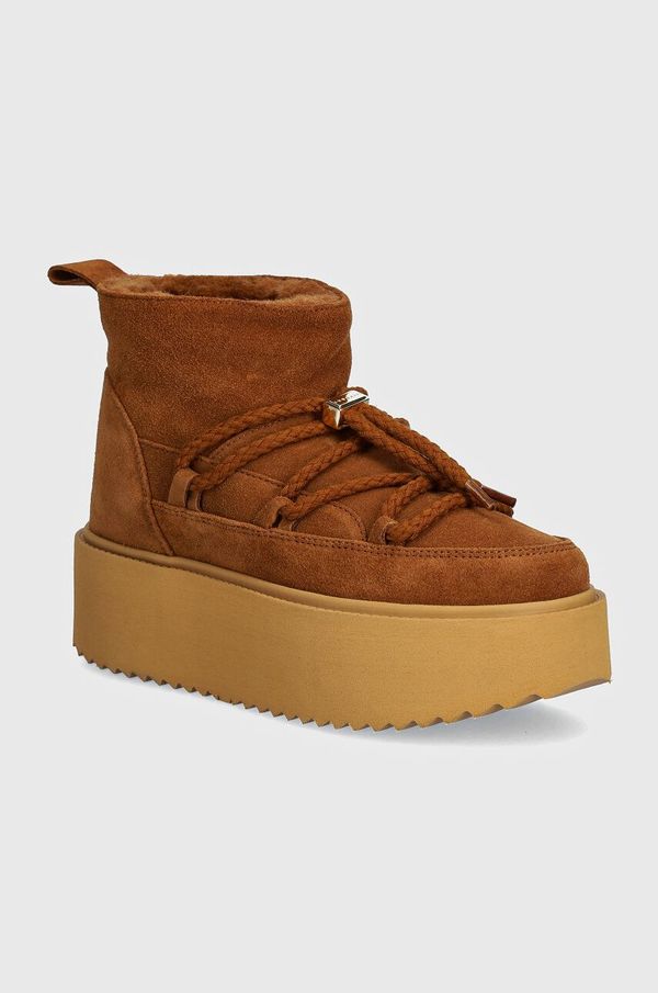 Inuikii Čizme za snijeg od brušene kože Inuikii Classic Low Platform boja: smeđa, 75204-004