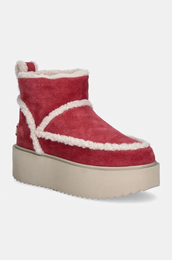 Inuikii Čizme za snijeg od brušene kože Inuikii Inuikii X Coccinelle Classic Low Shearling boja: ružičasta, 75204-150