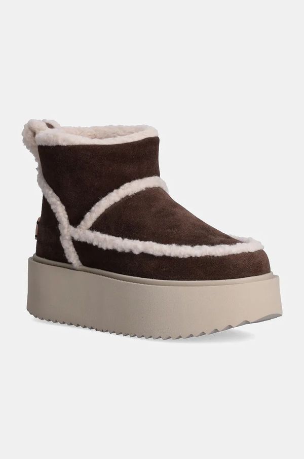 Inuikii Čizme za snijeg od brušene kože Inuikii Inuikii X Coccinelle Classic Low Shearling boja: smeđa, 75204-150