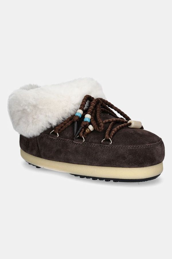 Moon Boot Čizme za snijeg od brušene kože Moon Boot MB EVX MULE SUEDE BEADS boja: smeđa, 80D1470040 ML01
