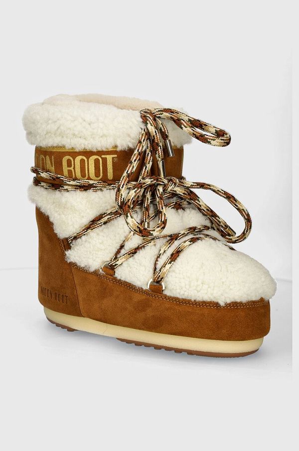 Moon Boot Čizme za snijeg od brušene kože Moon Boot MB ICON LOW SHEARLING boja: smeđa, 80D1409580 MA03
