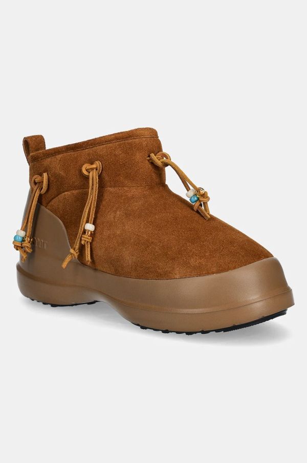 Moon Boot Čizme za snijeg od brušene kože Moon Boot MB LUNA LOW SUEDE BEADS boja: smeđa, 80D2480100 M008