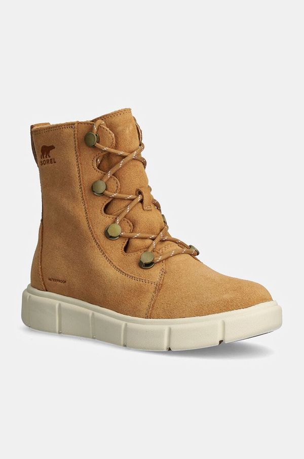 Sorel Čizme za snijeg od brušene kože Sorel SOREL EXPLORER III JOAN za žene, boja: smeđa, 2077951253