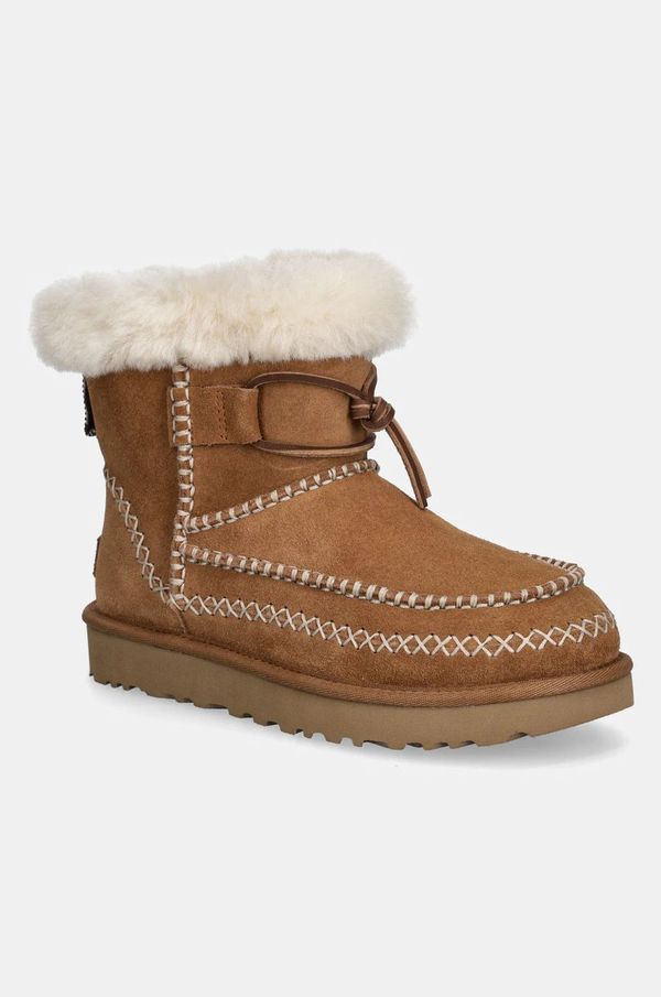 Ugg Čizme za snijeg od brušene kože UGG Classic Mini Alpine boja: smeđa, 1158251-CHE
