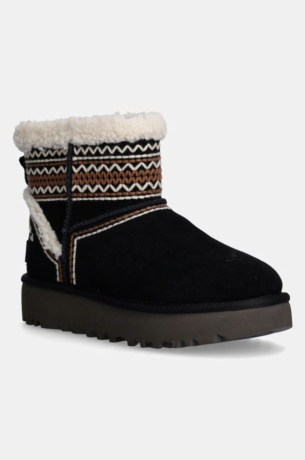 Ugg Čizme za snijeg od brušene kože UGG Classic Mini Atherson boja: crna, 1158281-BLK