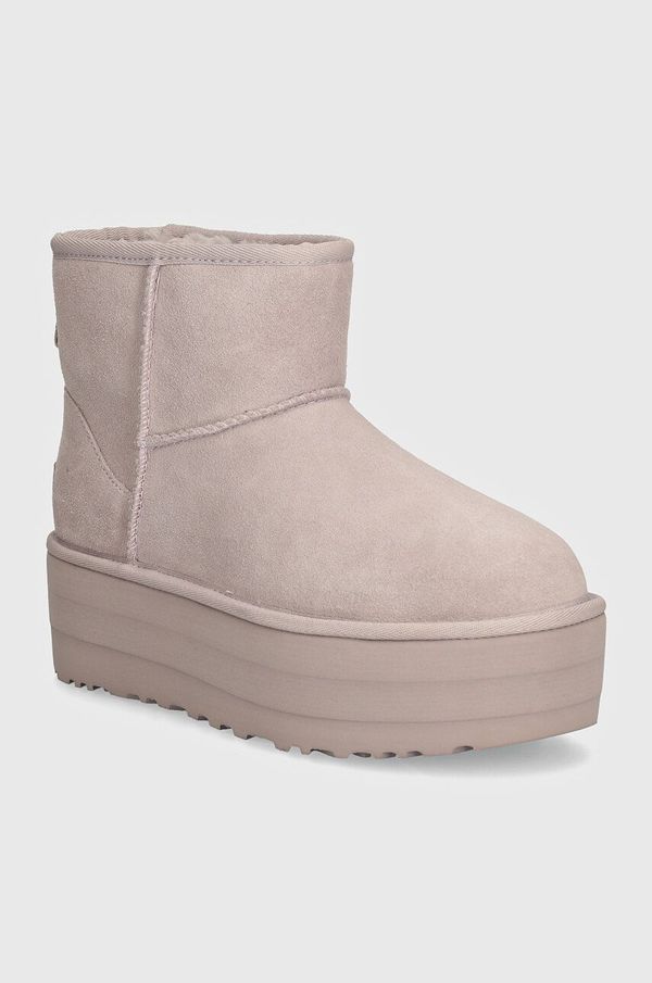 Ugg Čizme za snijeg od brušene kože UGG Classic Mini Platform boja: ljubičasta, 1134991-PSK