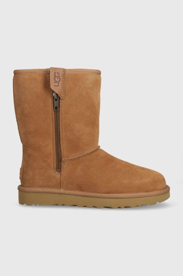 Ugg Čizme za snijeg od brušene kože UGG Classic Short Bailey Zip boja: smeđa, 1144043