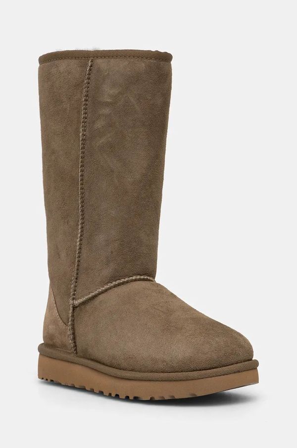 Ugg Čizme za snijeg od brušene kože UGG Classic Tall II boja: zelena, 1016224-ALP