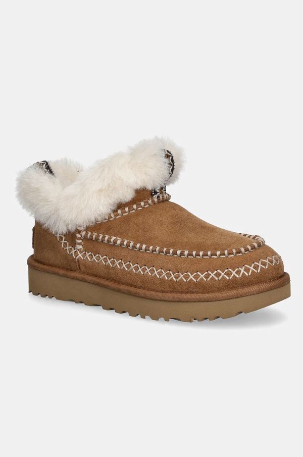 Ugg Čizme za snijeg od brušene kože UGG Classic Ultra Mini Alpine boja: smeđa, 1158224-CHE