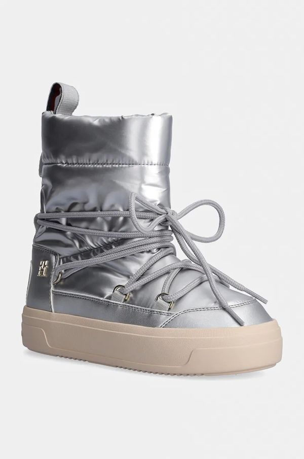 Tommy Hilfiger Čizme za snijeg Tommy Hilfiger LACE-UP METALLIC SNOWBOOT boja: srebrna, FW0FW08442