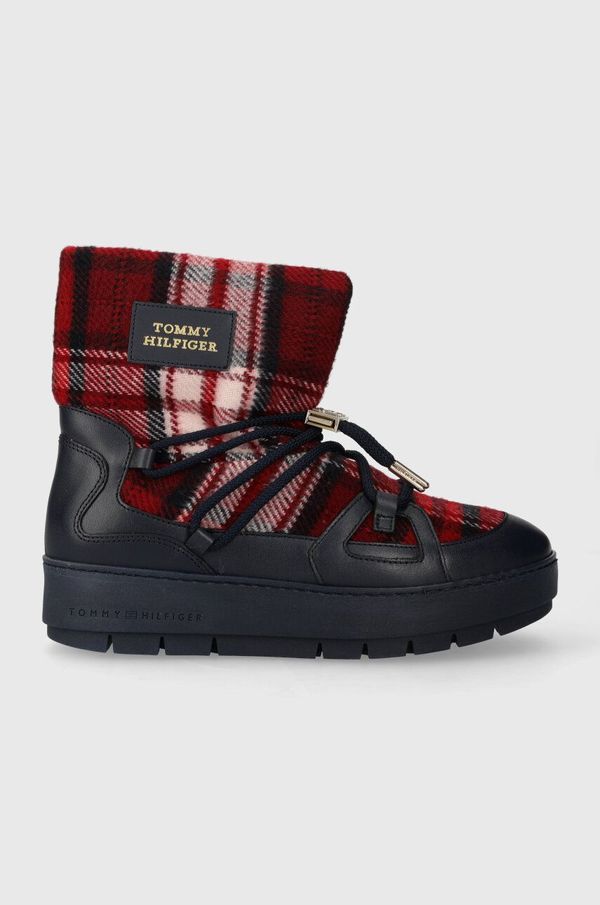 Tommy Hilfiger Čizme za snijeg Tommy Hilfiger TARTAN SNOWBOOT boja: tamno plava, FW0FW07612