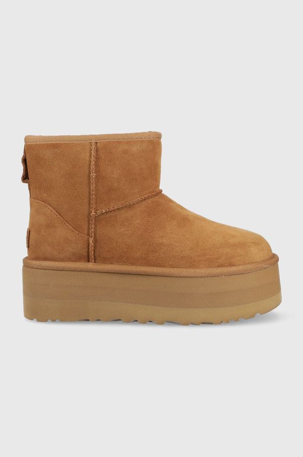 Ugg Čizme za snijeg UGG Classic Mini Platform boja: smeđa, 1134991.CHE