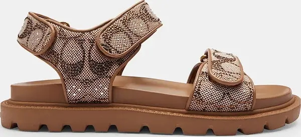 Coach Coach sandale s niskim potplatom za žene od kože Brynn Crystal Signature Sandal