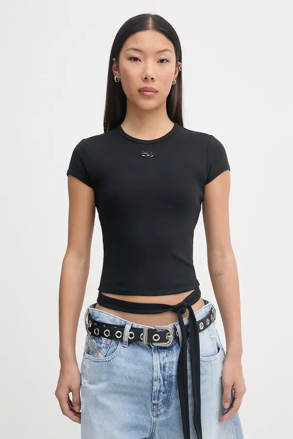 Diesel Diesel crop top za žene od pamuka T-BUNNY-TAIL-S1