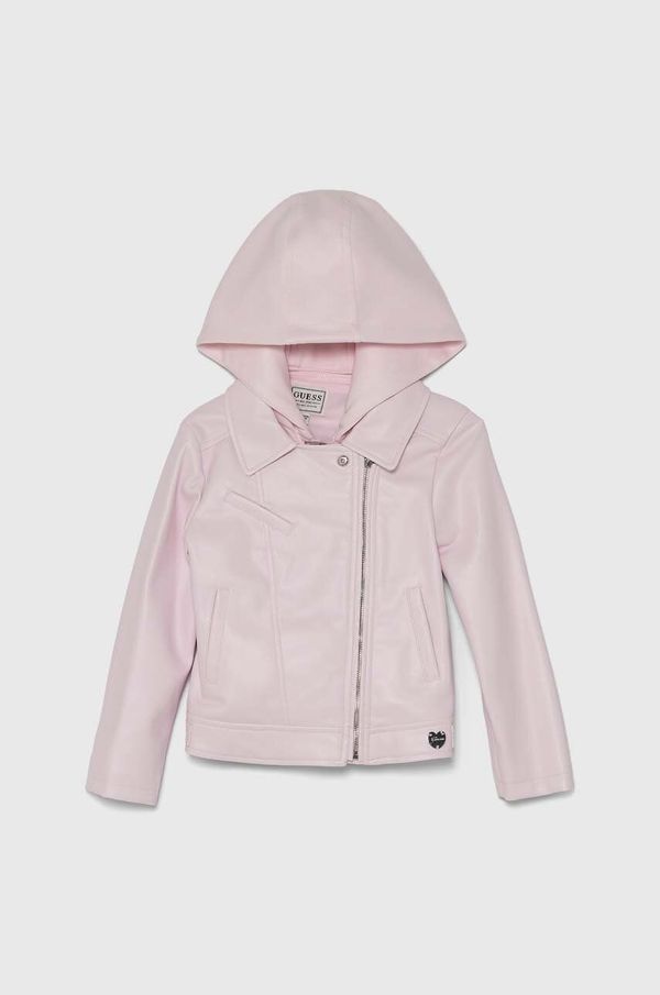 Guess Dječja biker jakna Guess boja: ružičasta, K4YL01 WAEI0