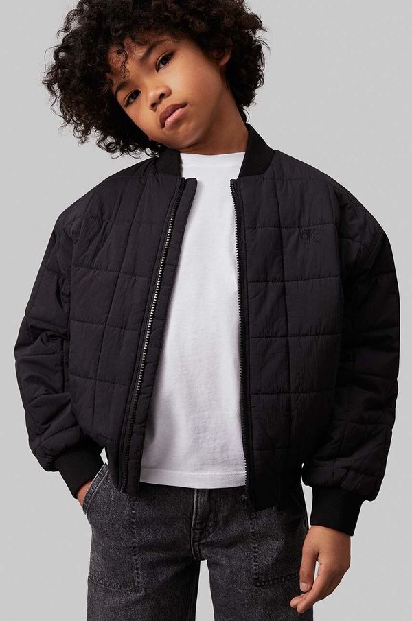 Calvin Klein Jeans Dječja bomber jakna Calvin Klein Jeans boja: crna, IB0IB02257