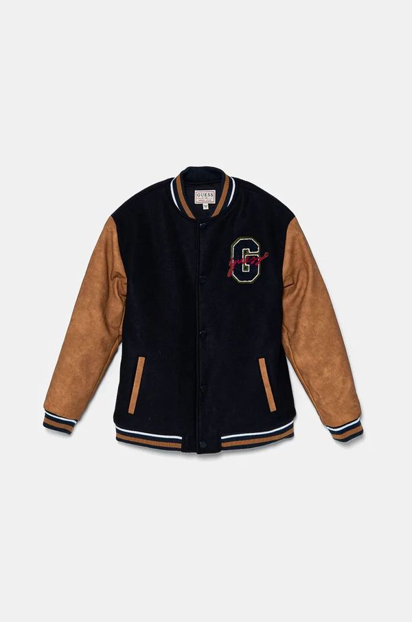 Guess Dječja bomber jakna Guess boja: tamno plava, L4BL19 WGSN0