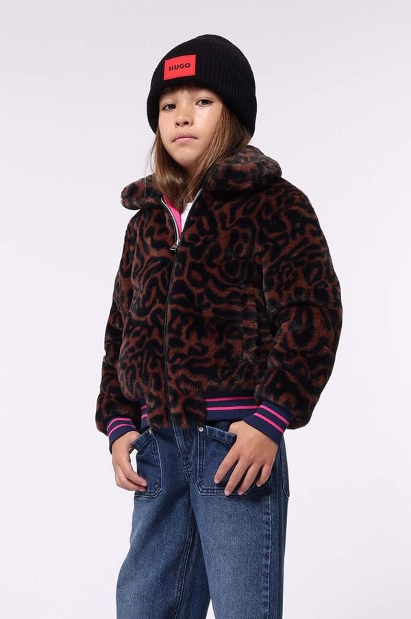 Hugo Dječja bomber jakna HUGO boja: smeđa, G00215