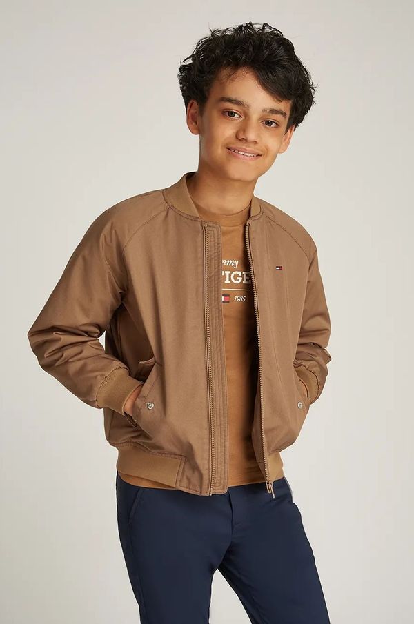 Tommy Hilfiger Dječja bomber jakna Tommy Hilfiger boja: smeđa, KB0KB09363