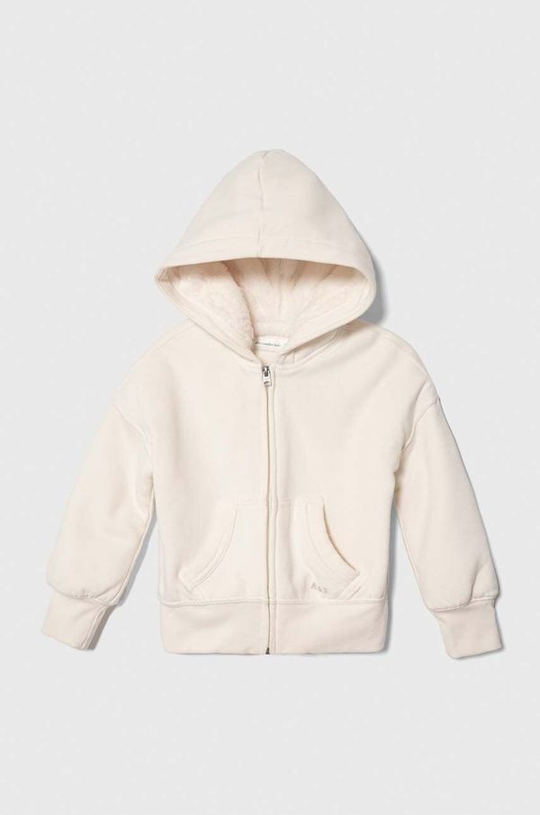 Abercrombie & Fitch Dječja dukserica Abercrombie & Fitch boja: bež, s kapuljačom, bez uzorka