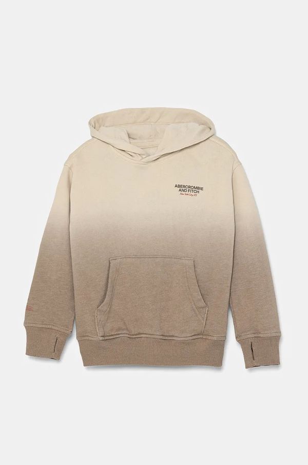 Abercrombie & Fitch Dječja dukserica Abercrombie & Fitch boja: bež, s kapuljačom, s uzorkom, KI222-4127