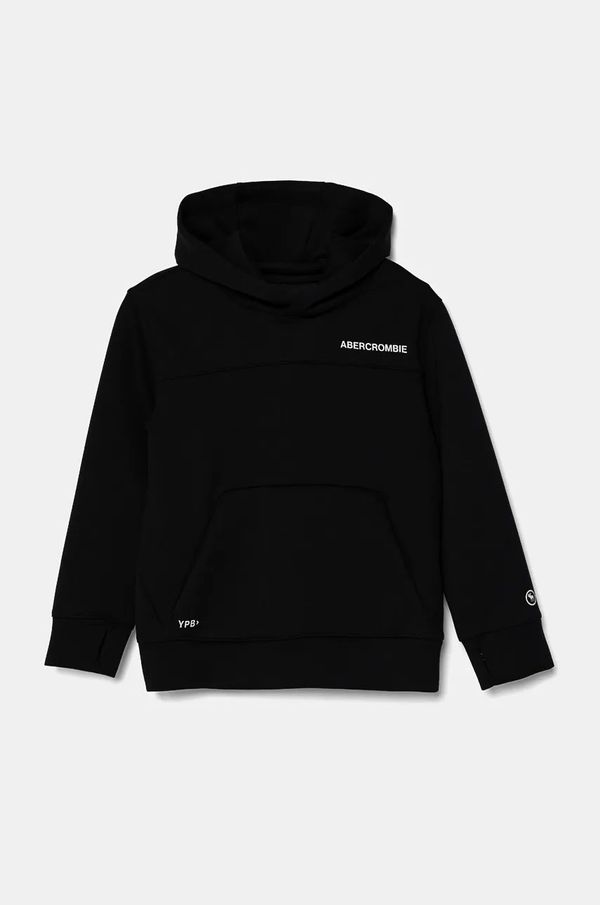 Abercrombie & Fitch Dječja dukserica Abercrombie & Fitch boja: crna, s kapuljačom, bez uzorka, KI222-4133
