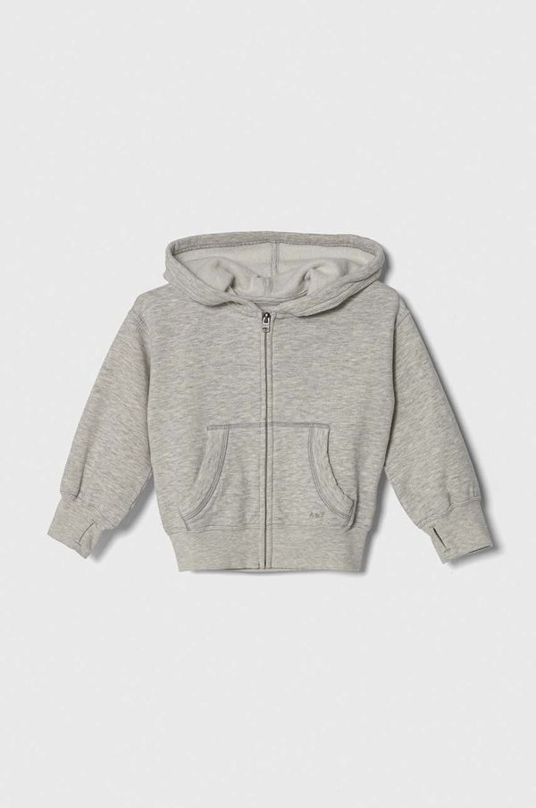 Abercrombie & Fitch Dječja dukserica Abercrombie & Fitch boja: siva, s kapuljačom, melanž
