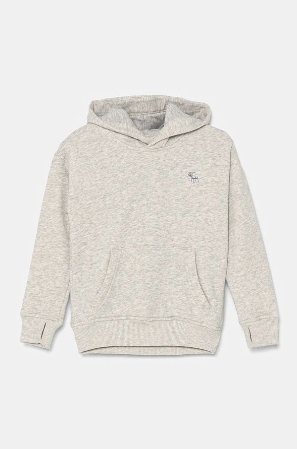 Abercrombie & Fitch Dječja dukserica Abercrombie & Fitch boja: siva, s kapuljačom, melanž, KI222-4120