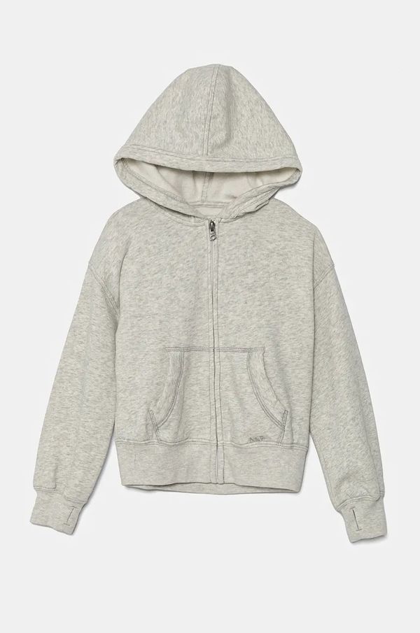 Abercrombie & Fitch Dječja dukserica Abercrombie & Fitch boja: siva, s kapuljačom, melanž, KI252-4063