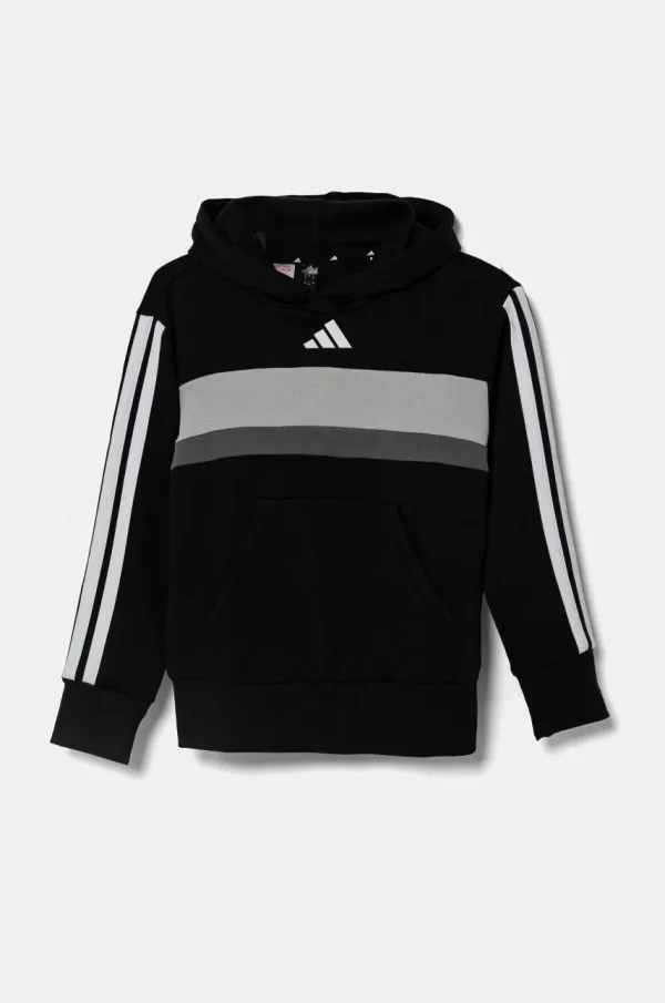 adidas Dječja dukserica adidas boja: crna, s kapuljačom, s tiskom, JC7480