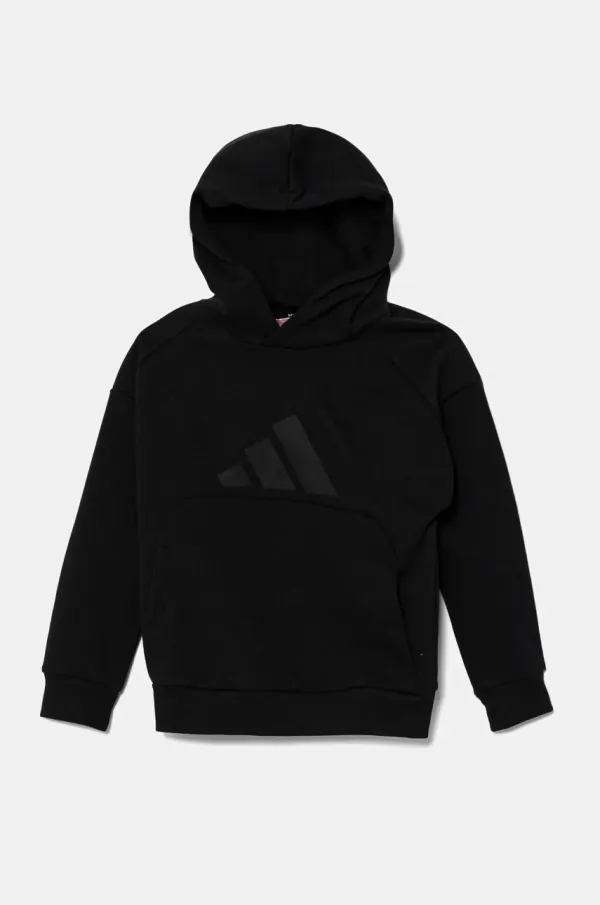 adidas Dječja dukserica adidas boja: crna, s kapuljačom, s tiskom, JJ4784