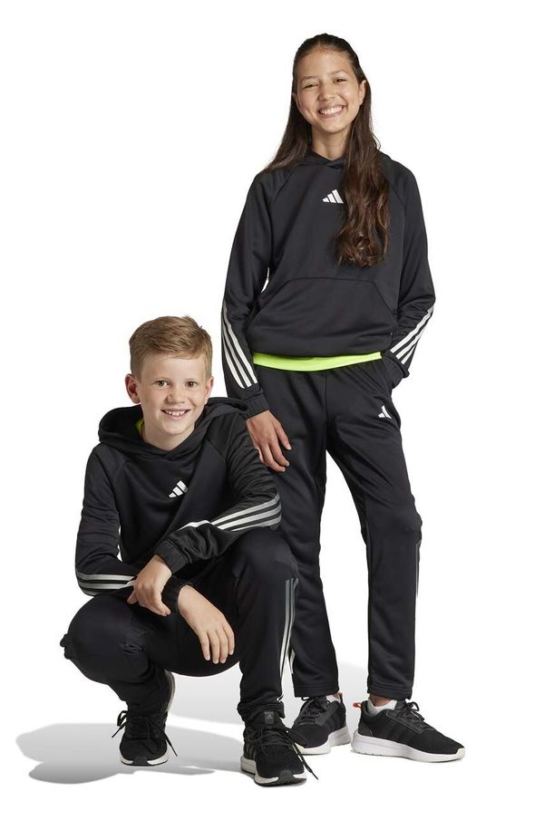 adidas Dječja dukserica adidas boja: crna, s kapuljačom, s tiskom