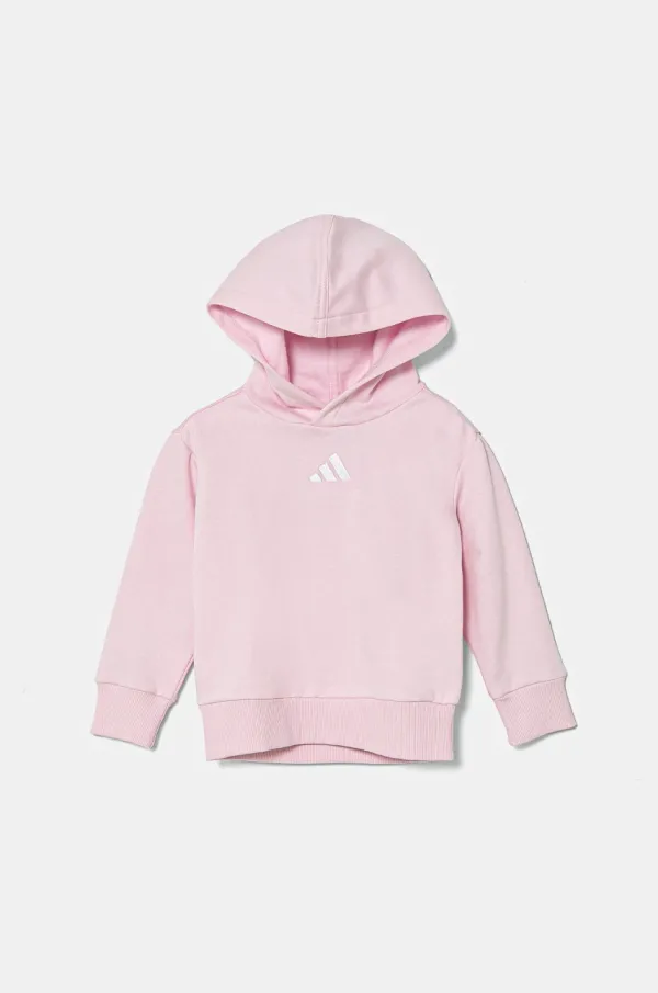 adidas Dječja dukserica adidas boja: ružičasta, s kapuljačom, s aplikacijom, JC9756