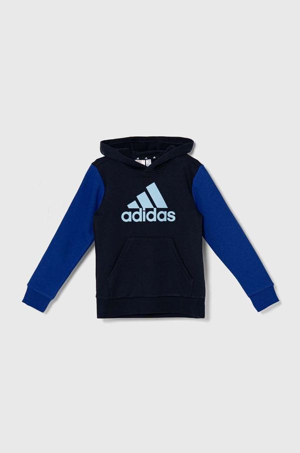 adidas Dječja dukserica adidas J BL CB HD boja: tamno plava, s kapuljačom, s tiskom, IX9511