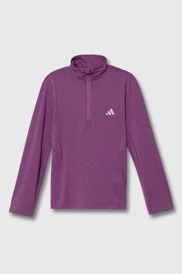 adidas Dječja dukserica adidas J HEA 1/2 ZIP boja: ružičasta, bez uzorka, IV9581