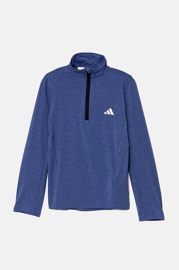 adidas Dječja dukserica adidas J HEA 1/2 ZIP melanž, IY7782