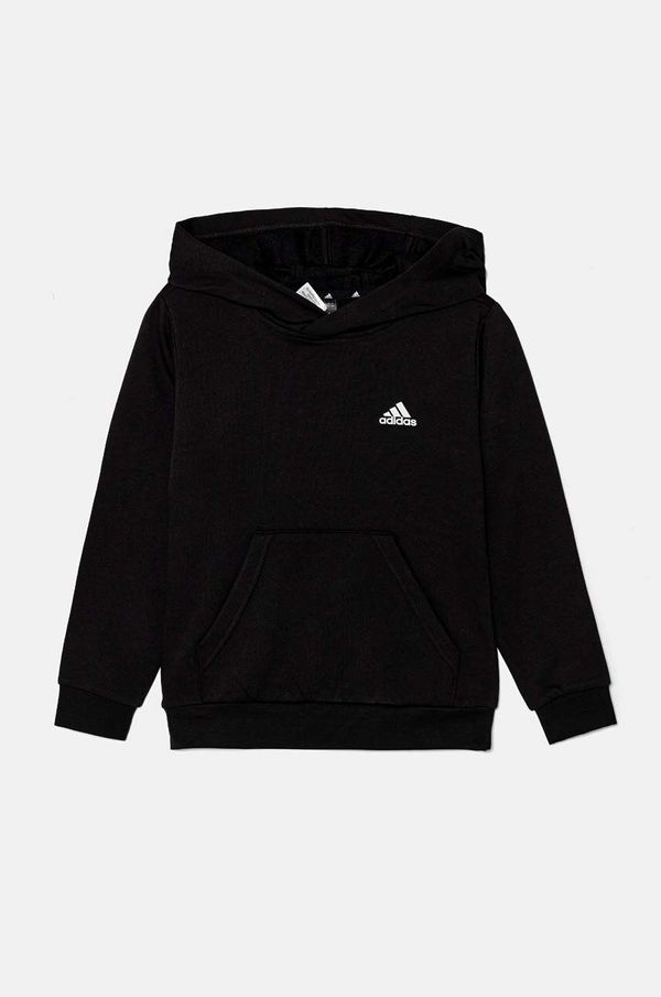 adidas Dječja dukserica adidas J SL FC FL HD boja: crna, s kapuljačom, bez uzorka, IV7310