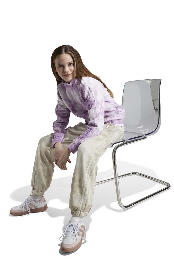 adidas Dječja dukserica adidas J SZN W 1/2 ZIP boja: ljubičasta, s uzorkom, IY7838