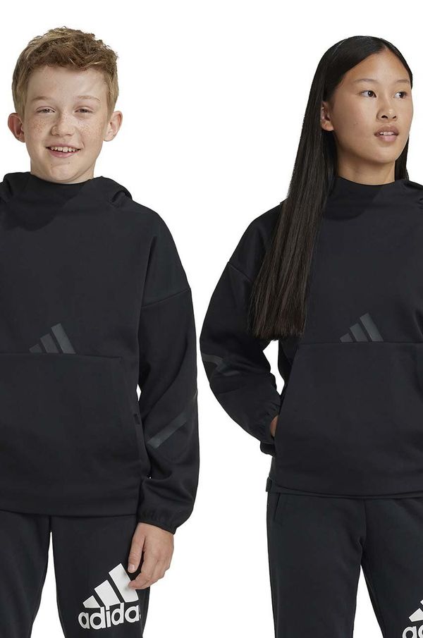 adidas Dječja dukserica adidas J Z.N.E. HD boja: crna, s kapuljačom, bez uzorka, JF2489