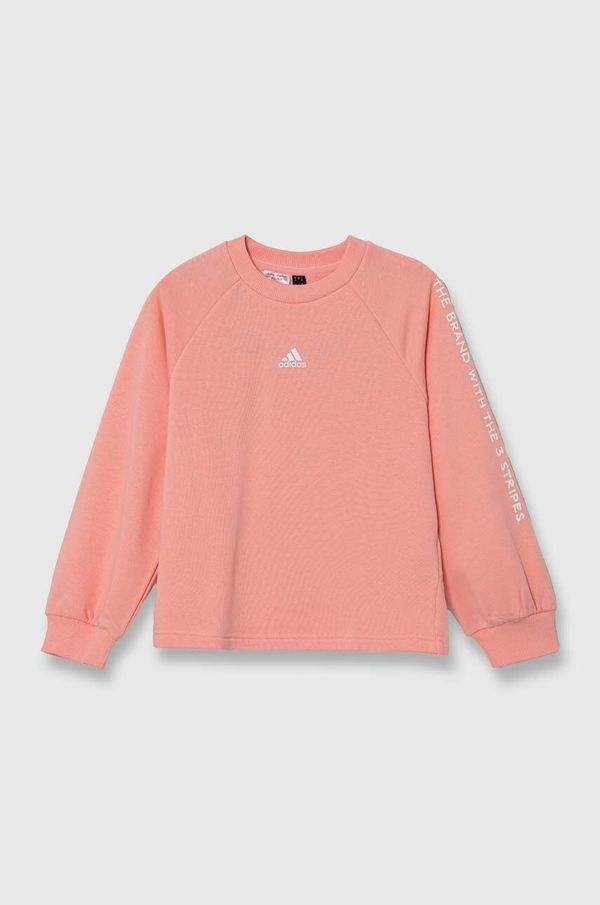 adidas Dječja dukserica adidas JGAM CREW boja: ružičasta, s tiskom, IV7044