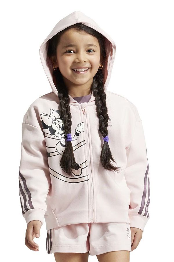 adidas Dječja dukserica adidas LG DY MD TT boja: ružičasta, s kapuljačom, s tiskom, IV9619